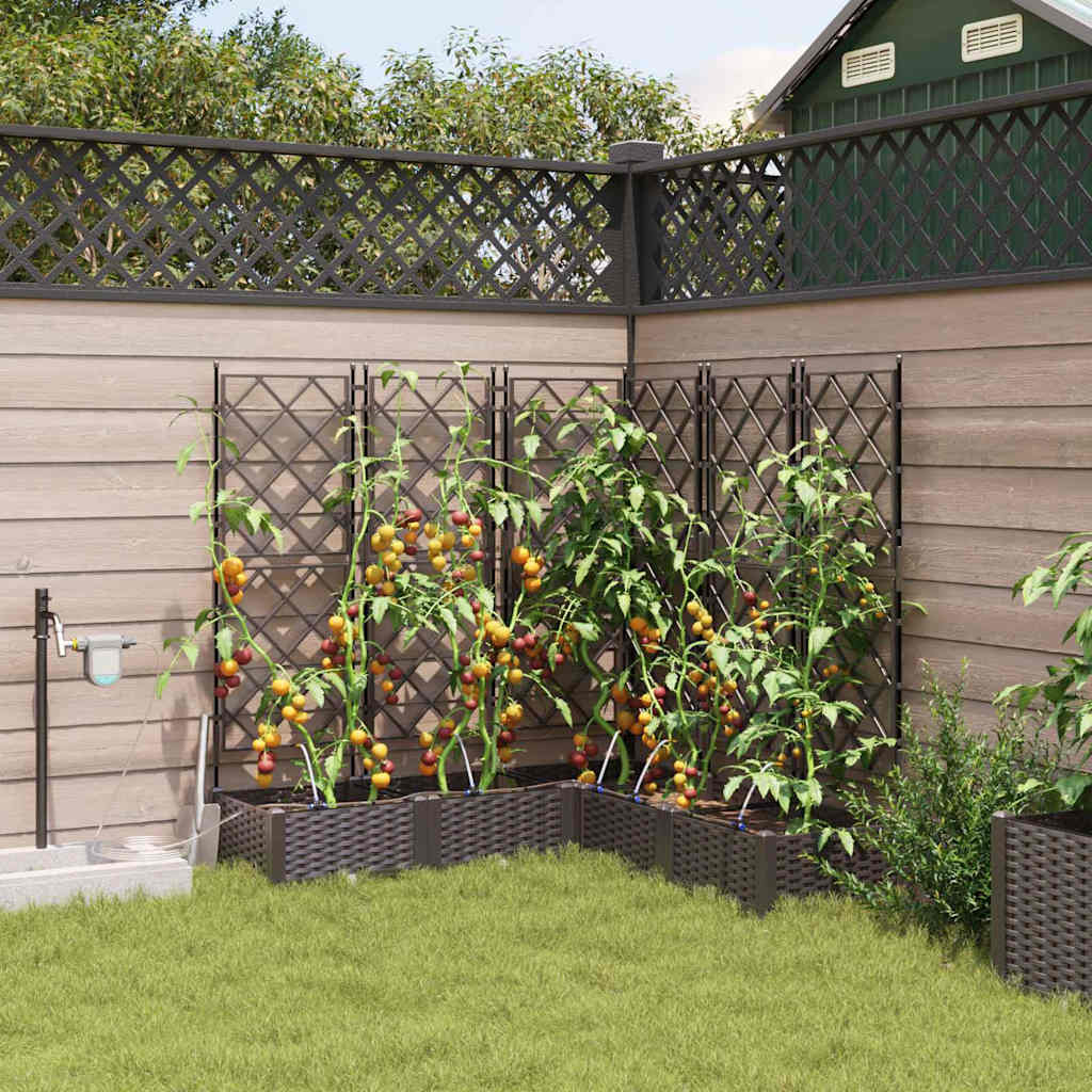 Vrtna saksija 5 pcs Smeđa 120 x 120 x 126 cm Plastika