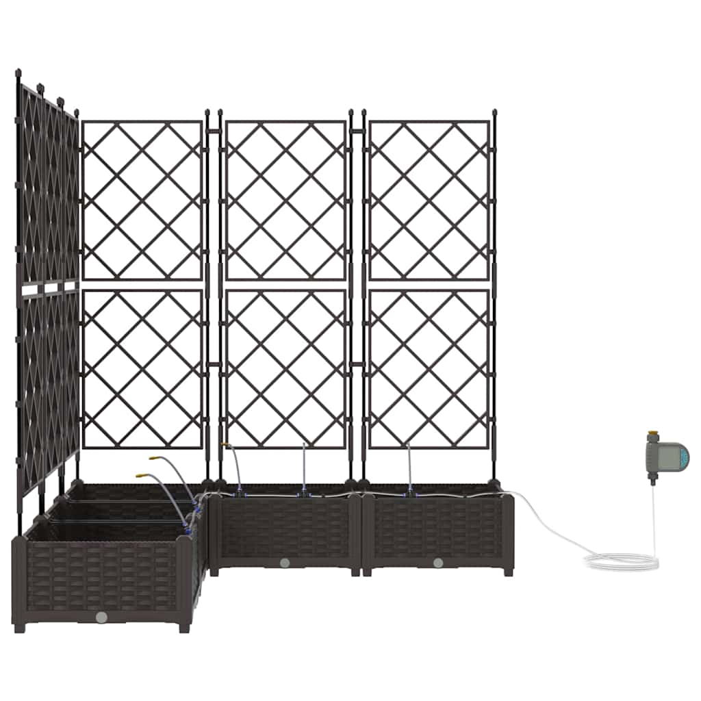 Vrtna saksija 5 pcs Smeđa 120 x 120 x 126 cm Plastika