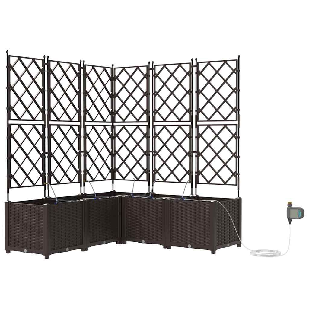 Vrtna saksija 5 pcs Smeđa 120 x 120 x 142 cm Plastika
