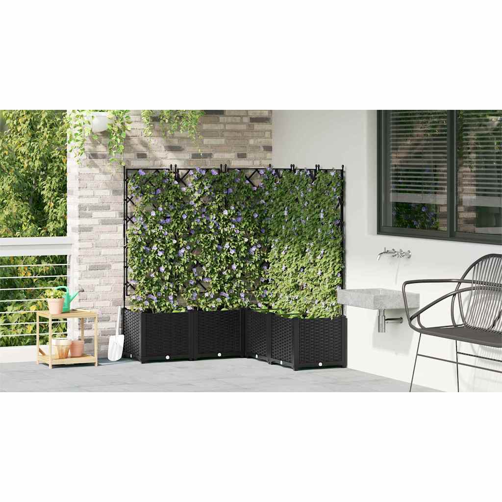 Vrtna saksija 5 pcs Crna 120 x 120 x 143 cm Plastika