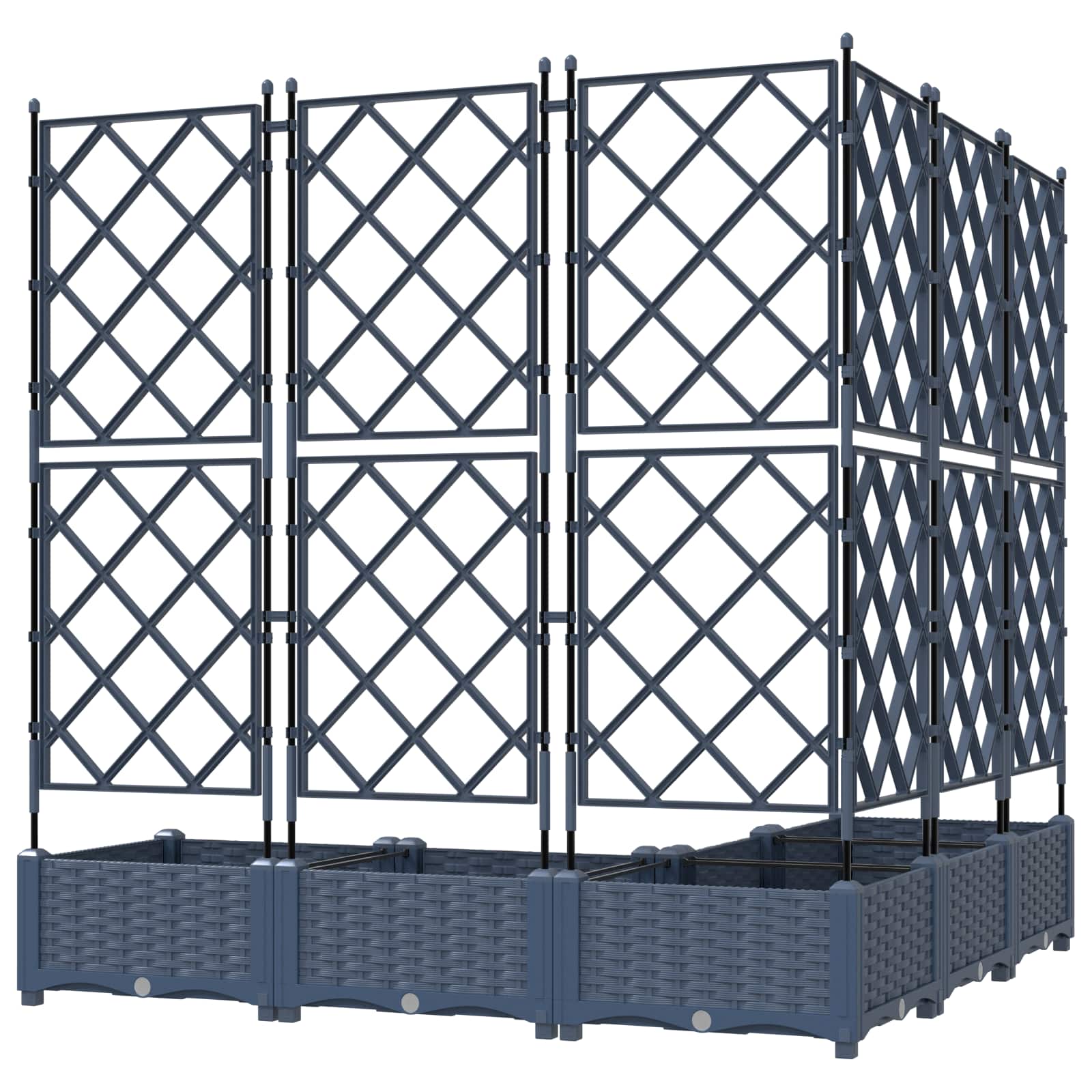 Vrtna saksija 5 pcs Sivi 120 x 120 x 125,5 cm Plastika