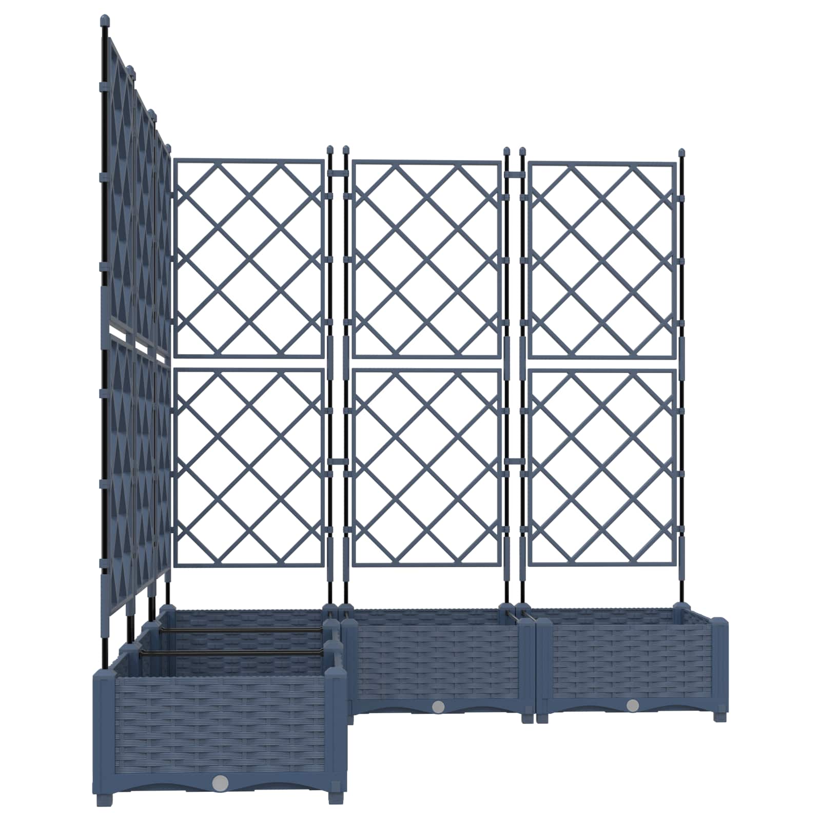 Vrtna saksija 5 pcs Sivi 120 x 120 x 125,5 cm Plastika