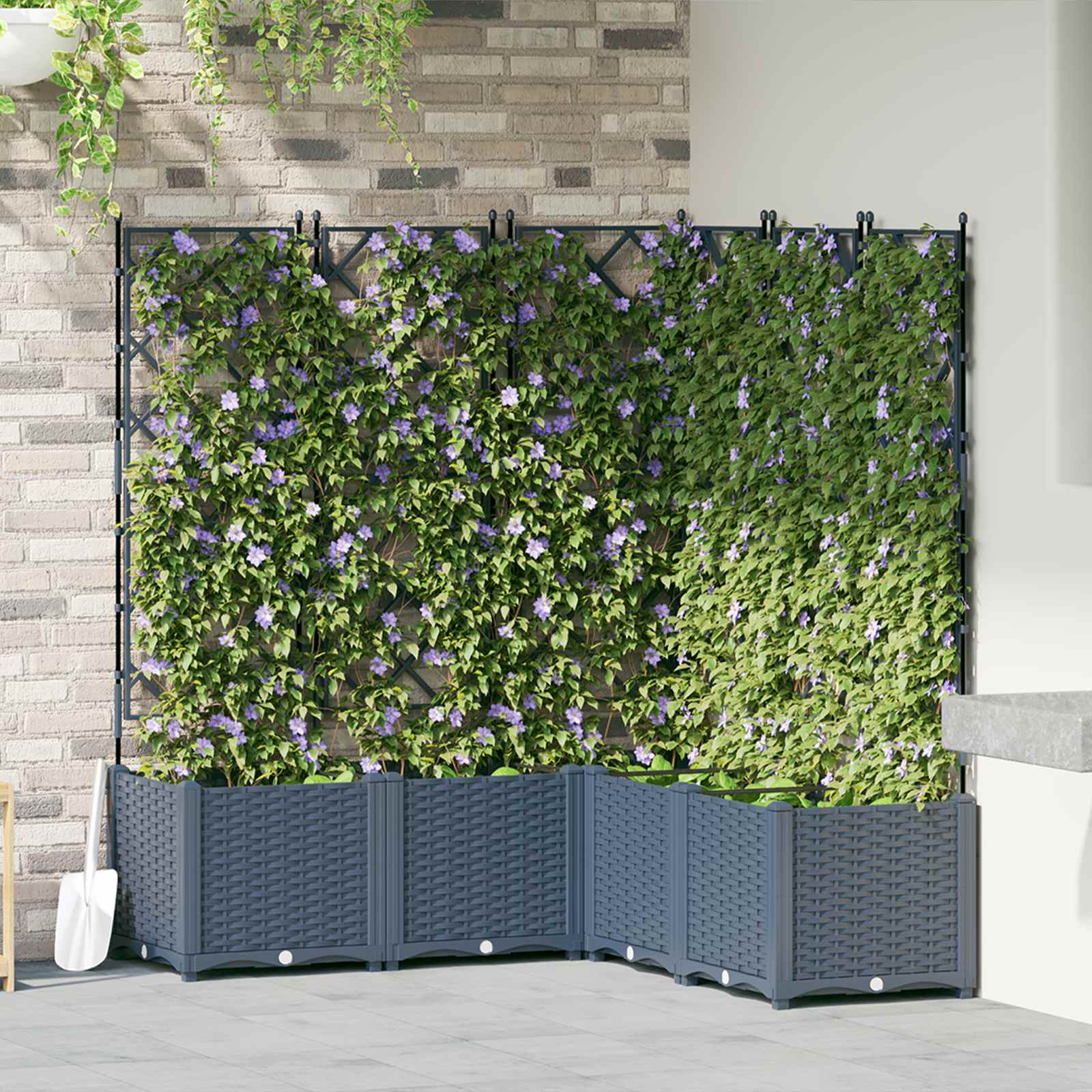 Vrtna saksija 5 pcs Sivi 120 x 120 x 143 cm Plastika