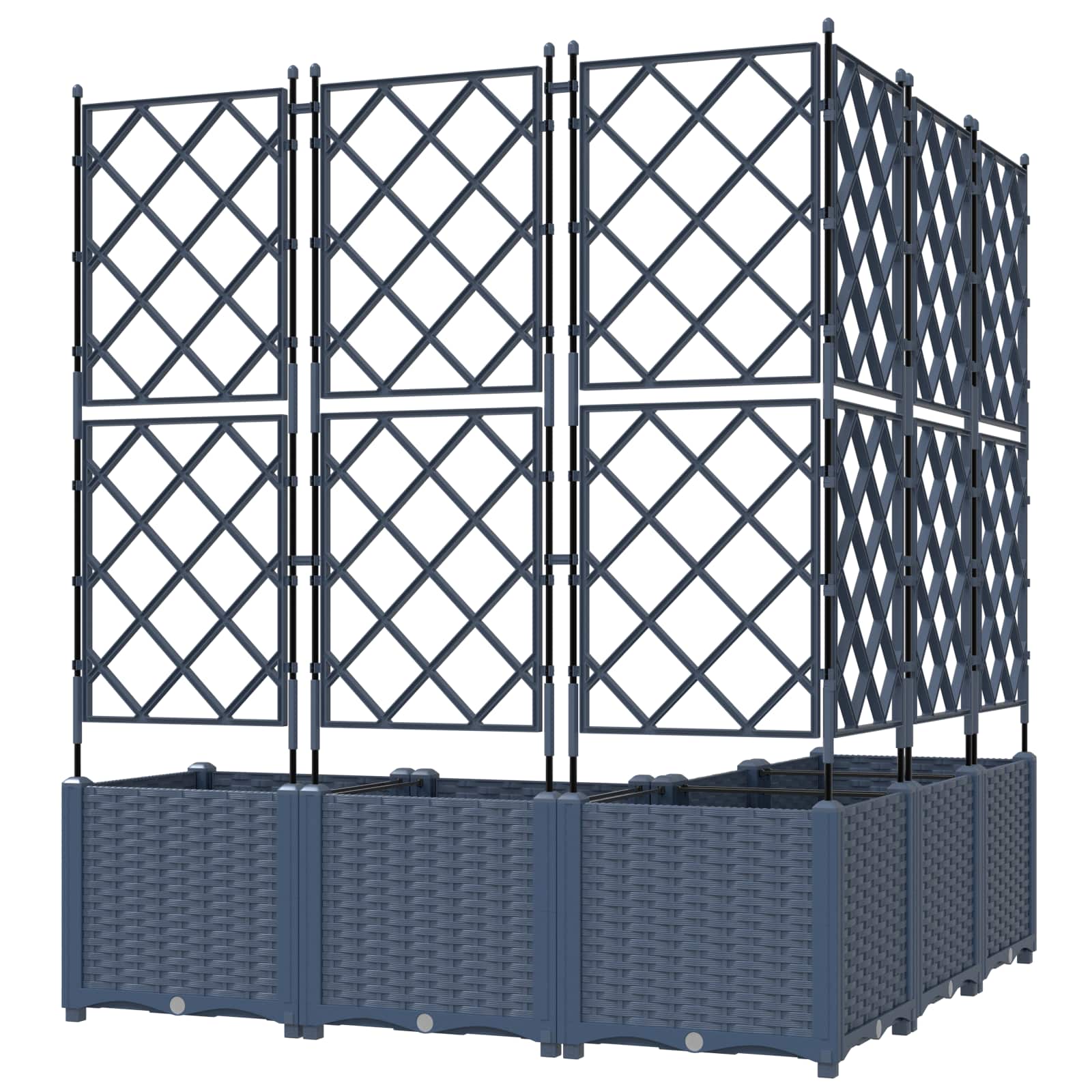 Vrtna saksija 5 pcs Sivi 120 x 120 x 143 cm Plastika