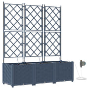 Vrtna saksija 3 pcs Sivi 120 x 40 x 142 cm Plastika