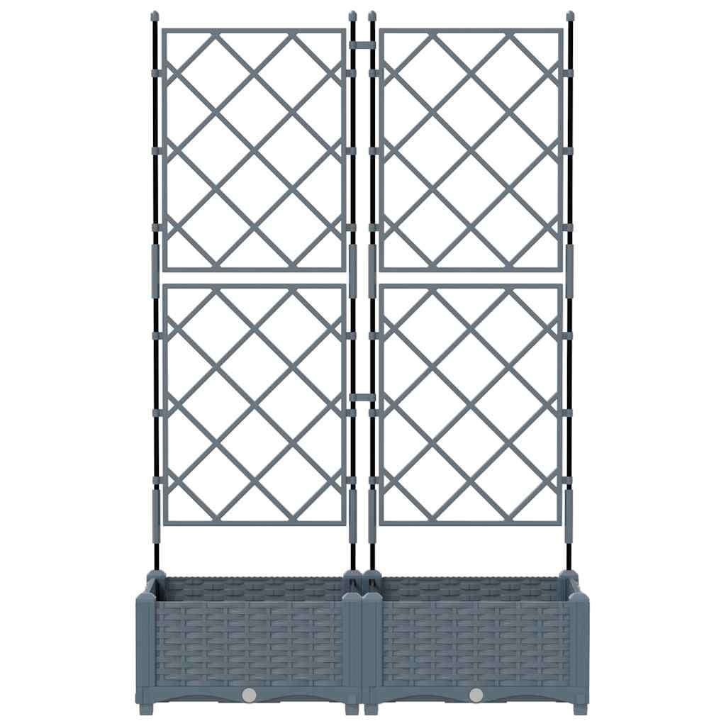 Vrtna saksija 2 pcs Svijetlo siva 80 x 40 x 125,5 cm Plastika