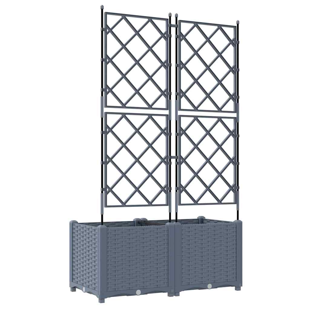 Vrtna saksija 2 pcs Svijetlo siva 80 x 40 x 143 cm Plastika