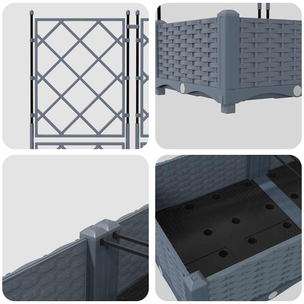 Vrtna saksija 5 pcs Svijetlo siva 120 x 120 x 125,5 cm Plastika