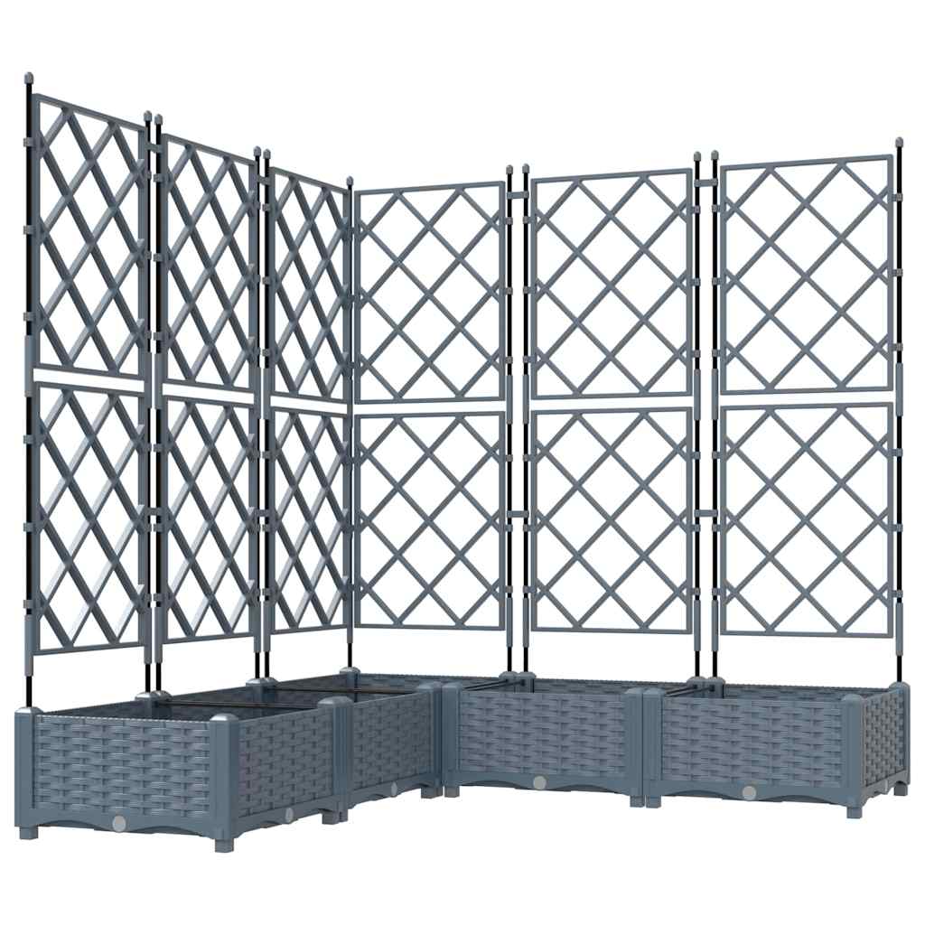 Vrtna saksija 5 pcs Svijetlo siva 120 x 120 x 125,5 cm Plastika