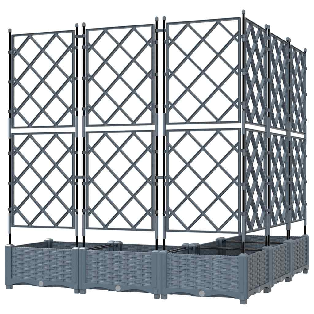 Vrtna saksija 5 pcs Svijetlo siva 120 x 120 x 125,5 cm Plastika