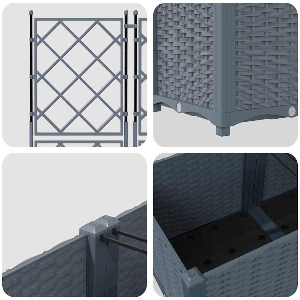 Vrtna saksija 5 pcs Svijetlo siva 120 x 120 x 143 cm Plastika