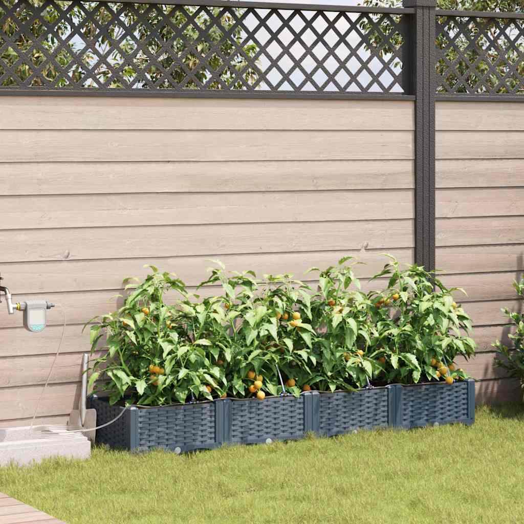 Vrtna saksija 4 pcs Svijetlo siva 160 x 40 x 22 cm Plastika
