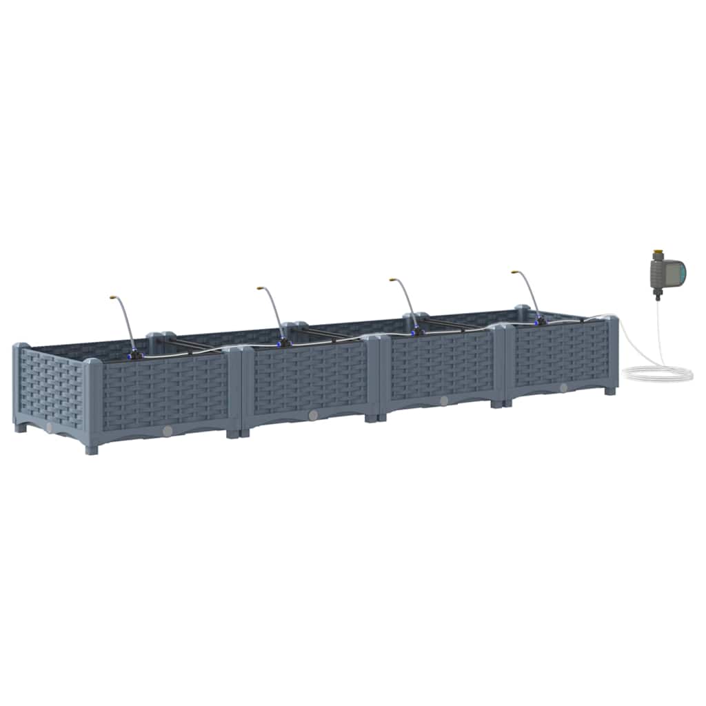 Vrtna saksija 4 pcs Svijetlo siva 160 x 40 x 22 cm Plastika
