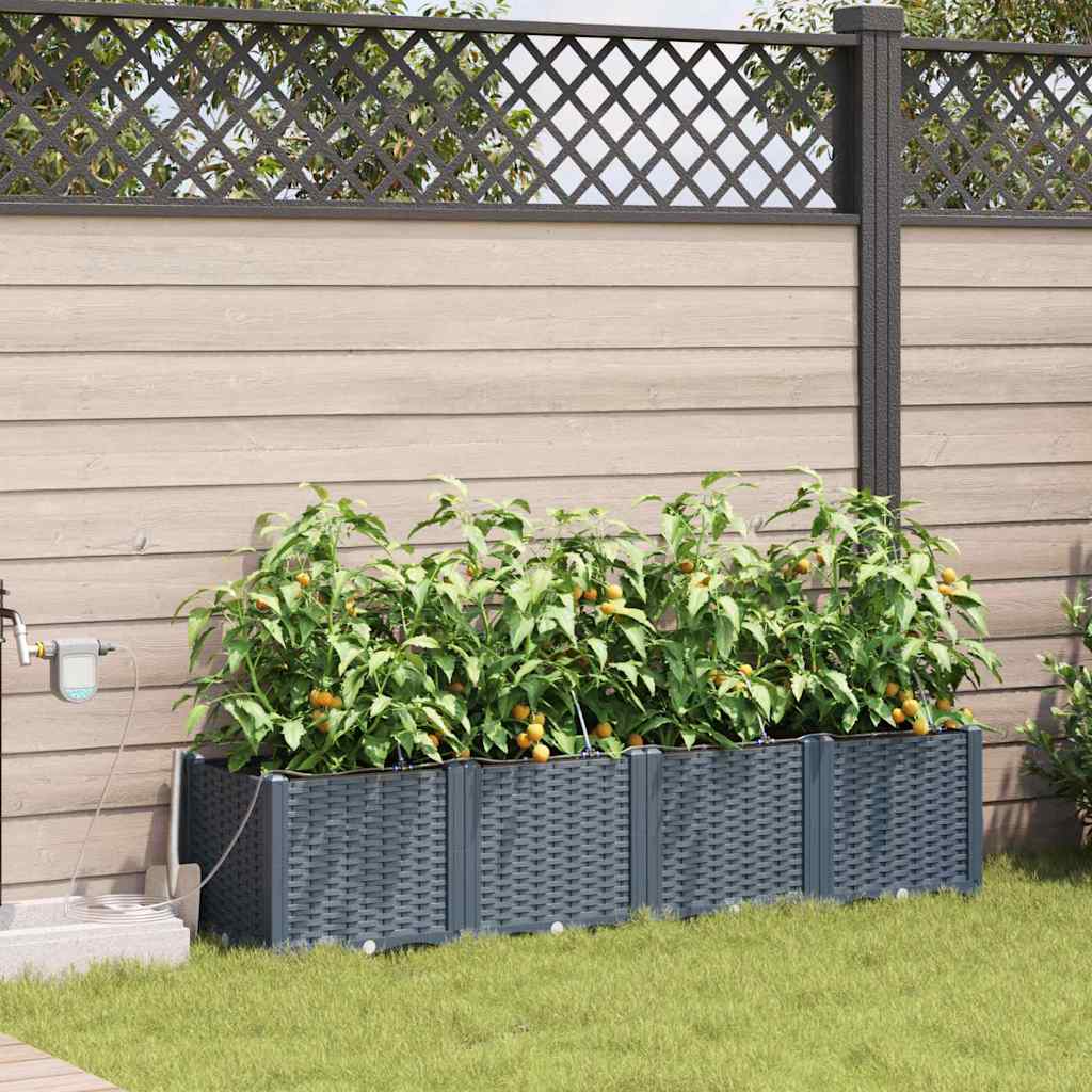 Vrtna saksija 4 pcs Svijetlo siva 160 x 40 x 37,5 cm Plastika