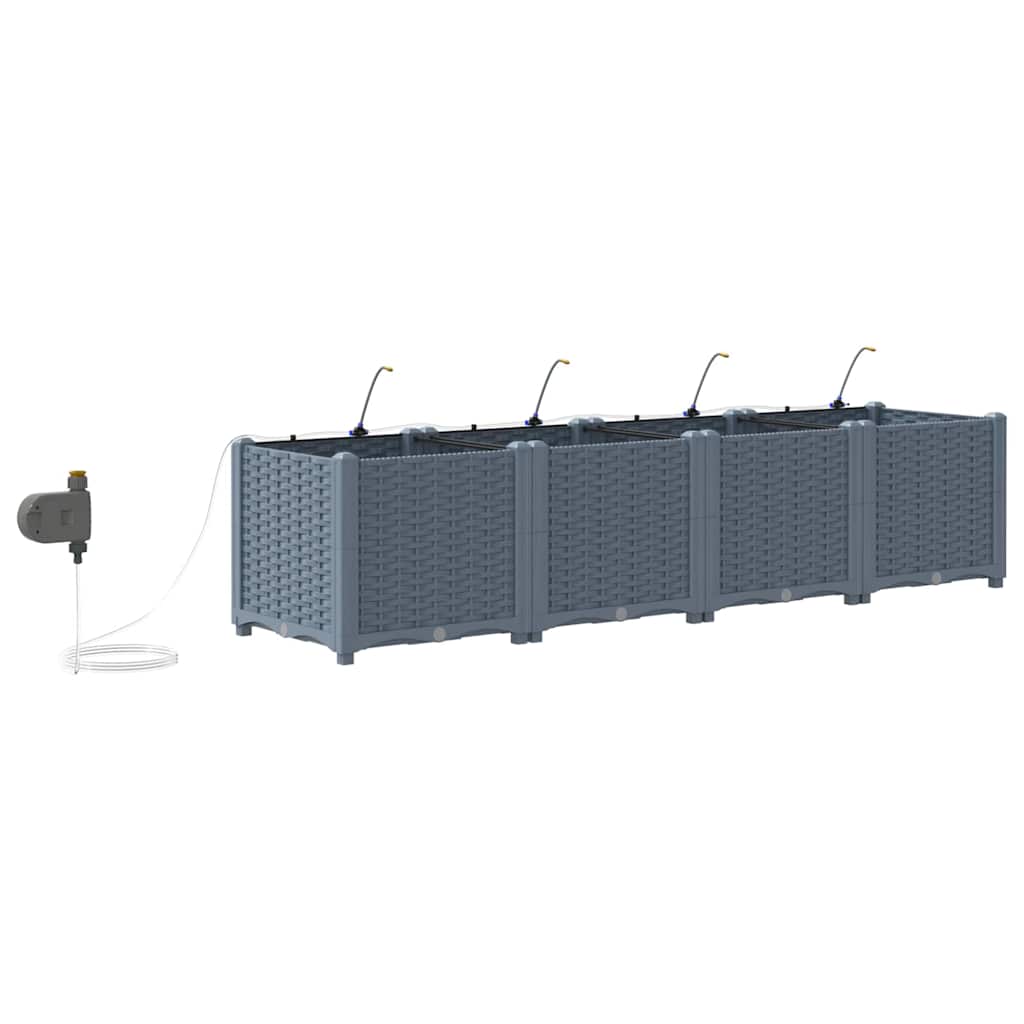 Vrtna saksija 4 pcs Svijetlo siva 160 x 40 x 37,5 cm Plastika