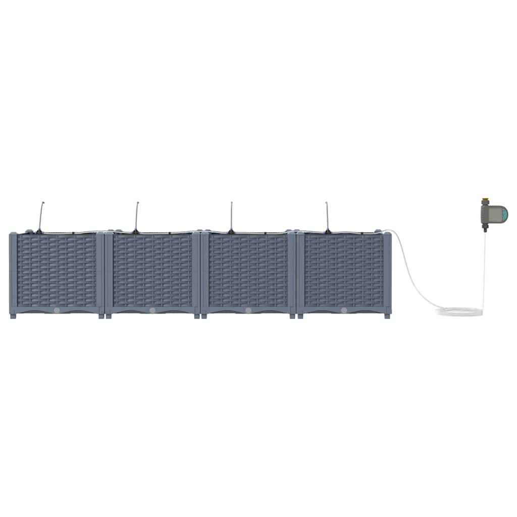 Vrtna saksija 4 pcs Svijetlo siva 160 x 40 x 37,5 cm Plastika
