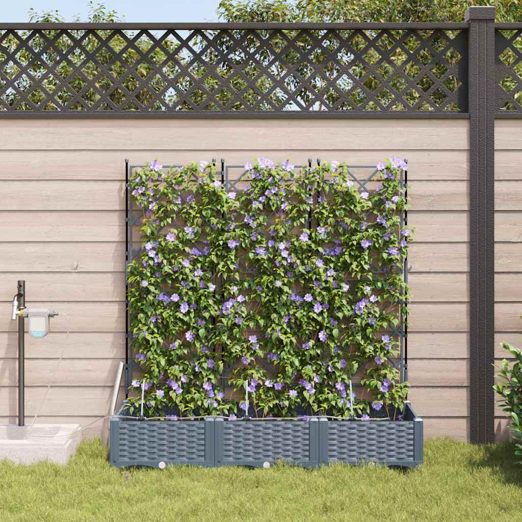 Vrtna saksija 3 pcs Svijetlo siva 120 x 40 x 126 cm Plastika