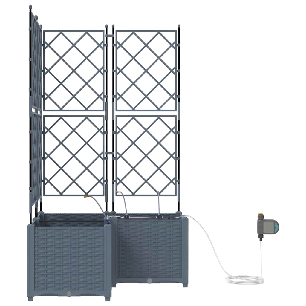 Vrtna saksija 3 pcs Svijetlo siva 80 x 80 x 142 cm Plastika