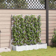 Vrtna saksija 3 pcs Bijeli 120 x 40 x 125,5 cm Plastika