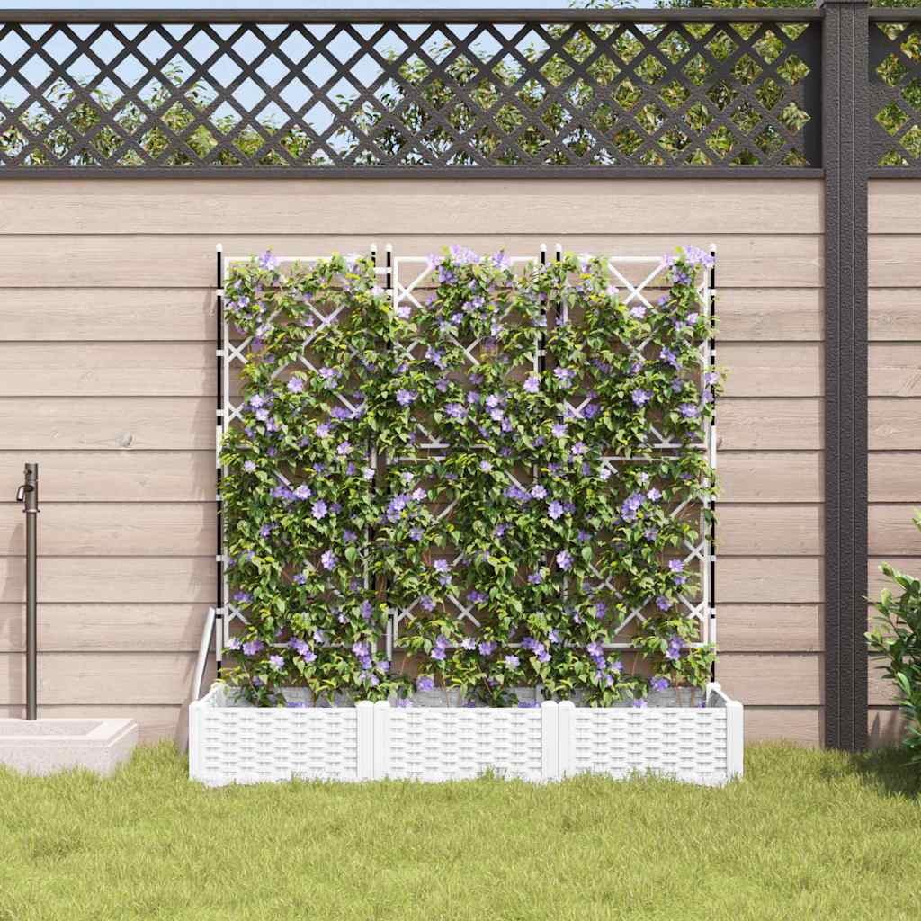 Vrtna saksija 3 pcs Bijeli 120 x 40 x 125,5 cm Plastika