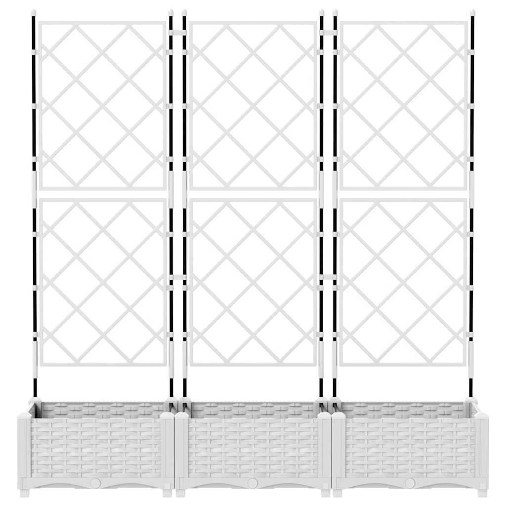 Vrtna saksija 3 pcs Bijeli 120 x 40 x 125,5 cm Plastika