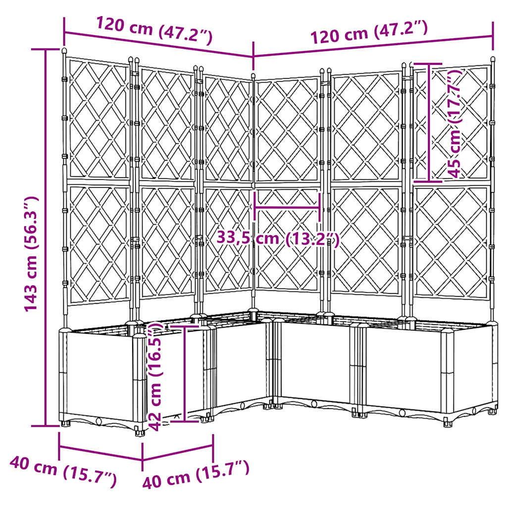 Vrtna saksija 5 pcs Bijeli 120 x 120 x 143 cm Plastika