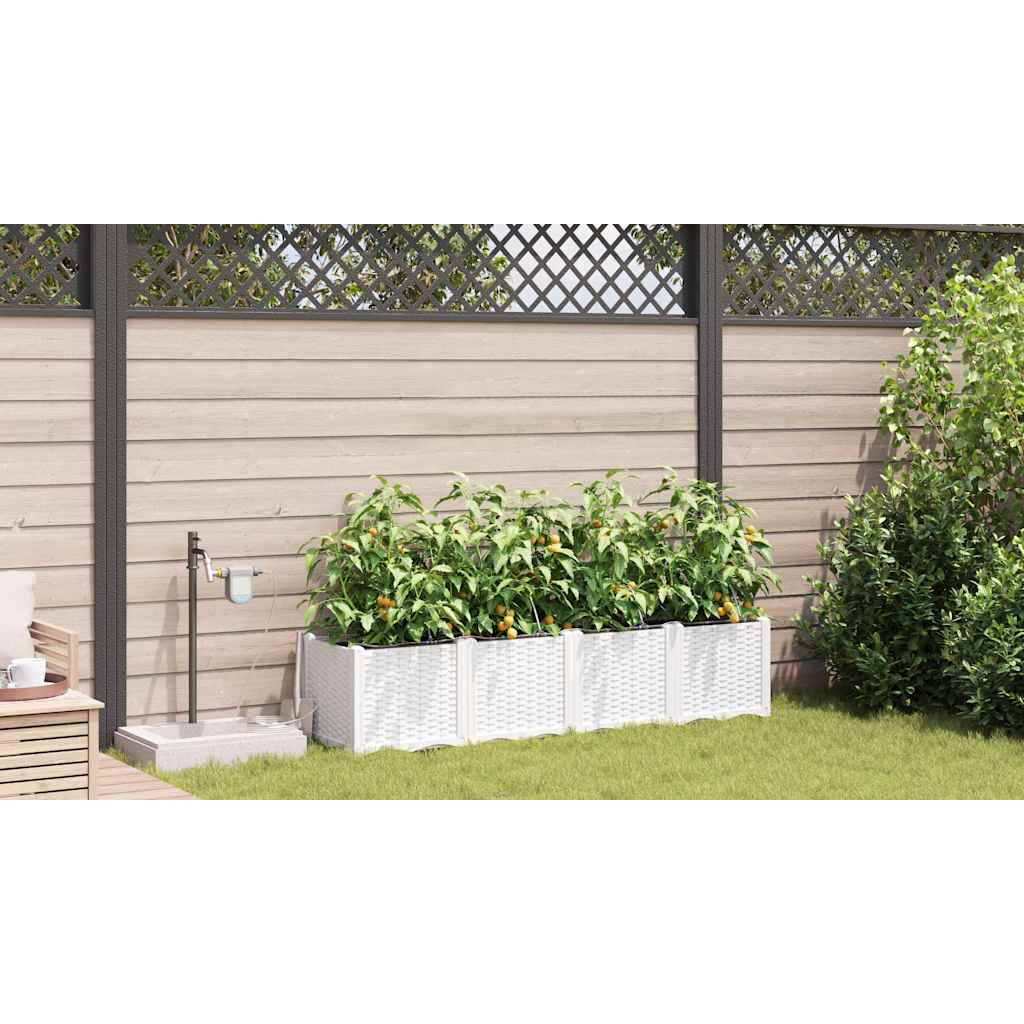 Vrtna saksija 4 pcs Bijeli 160 x 40 x 37,5 cm Plastika