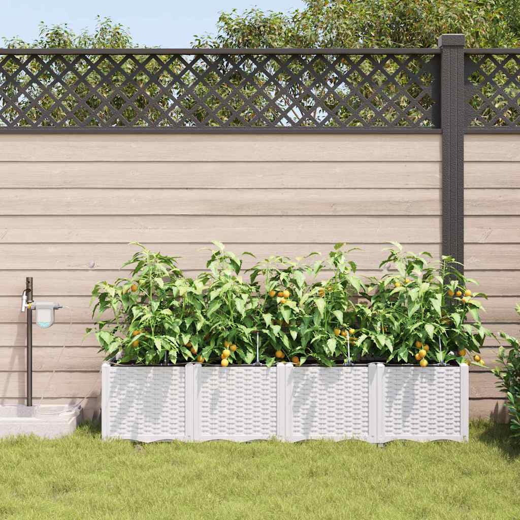 Vrtna saksija 4 pcs Bijeli 160 x 40 x 37,5 cm Plastika