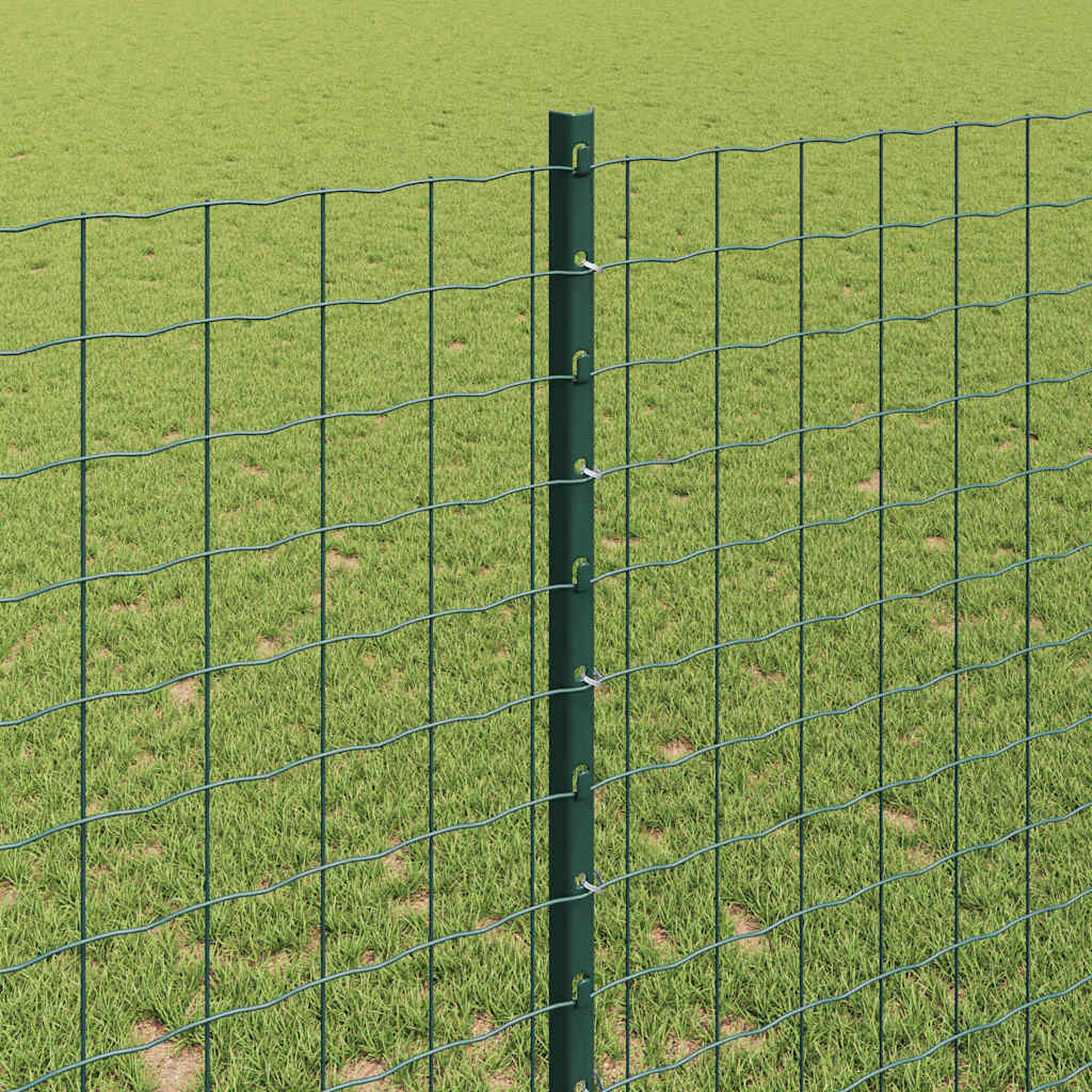Stup za ogradu 11 pcs Zelena 140 cm Čelik