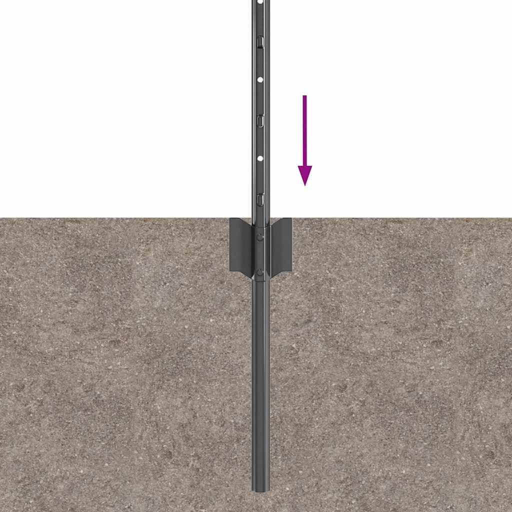 Stup za ogradu 5 pcs Siva 40 cm Čelik