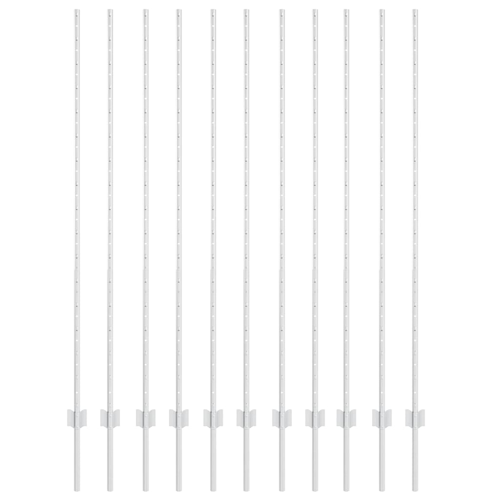 Stup za ogradu 11 pcs Srebrno 160 cm Čelik