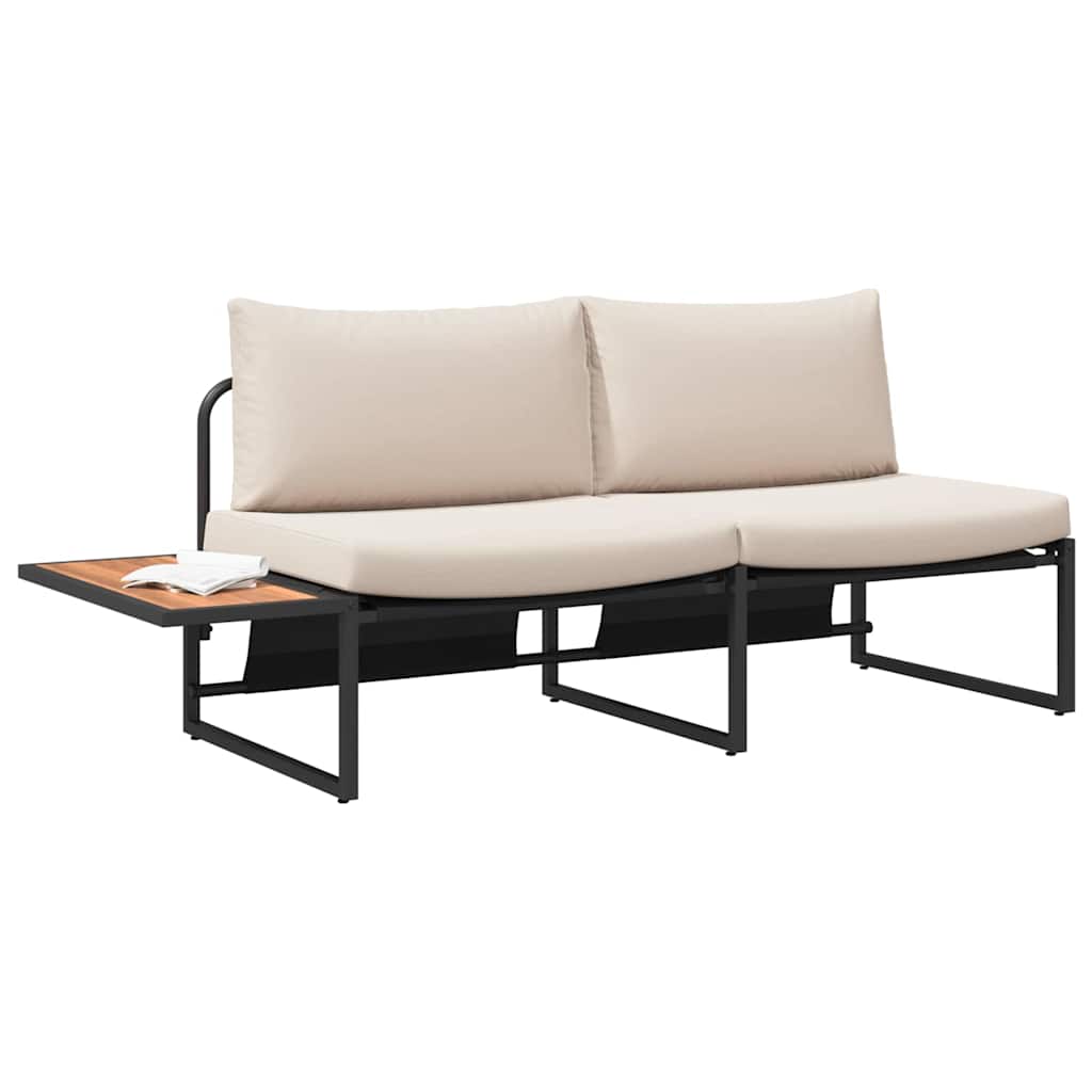 Vrtni kauč s jastukom Sivo-smeđa 200,5 x 70 x 85,5 cm Čelik