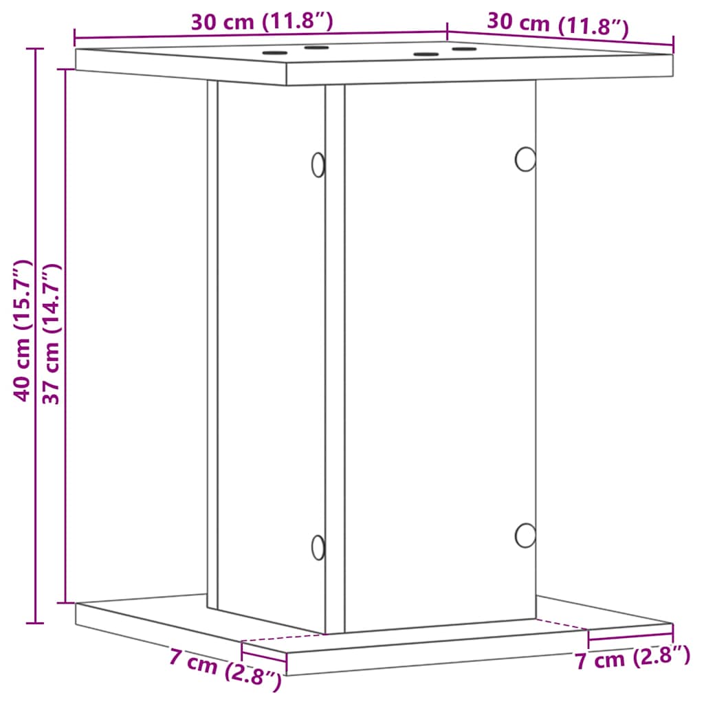 Stalak za zvučnike 2 pcs Crni hrast 30 x 30 x 40 cm