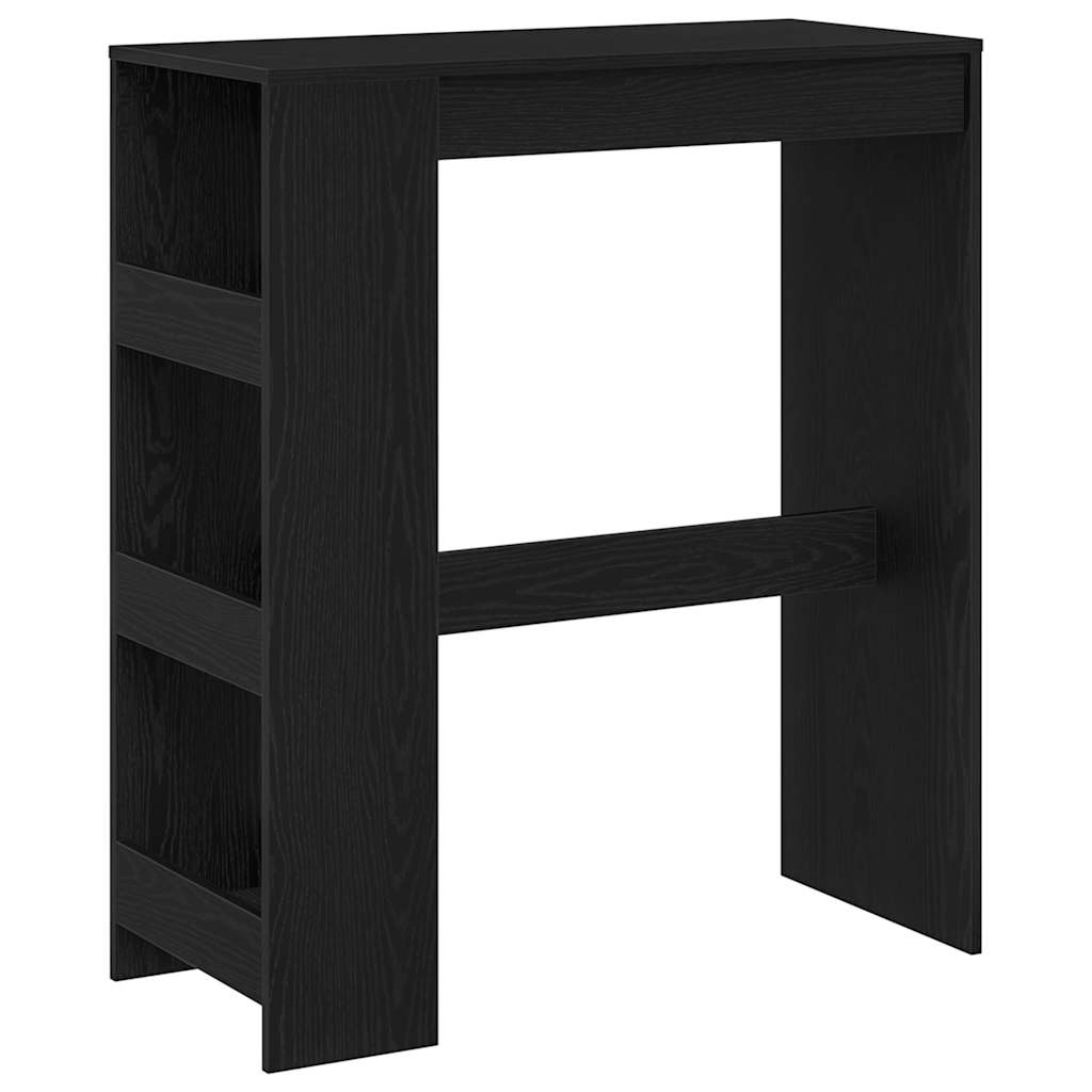 Barski stol s policama Crni hrast 90x40x103,5 cm Konstruirano drvo