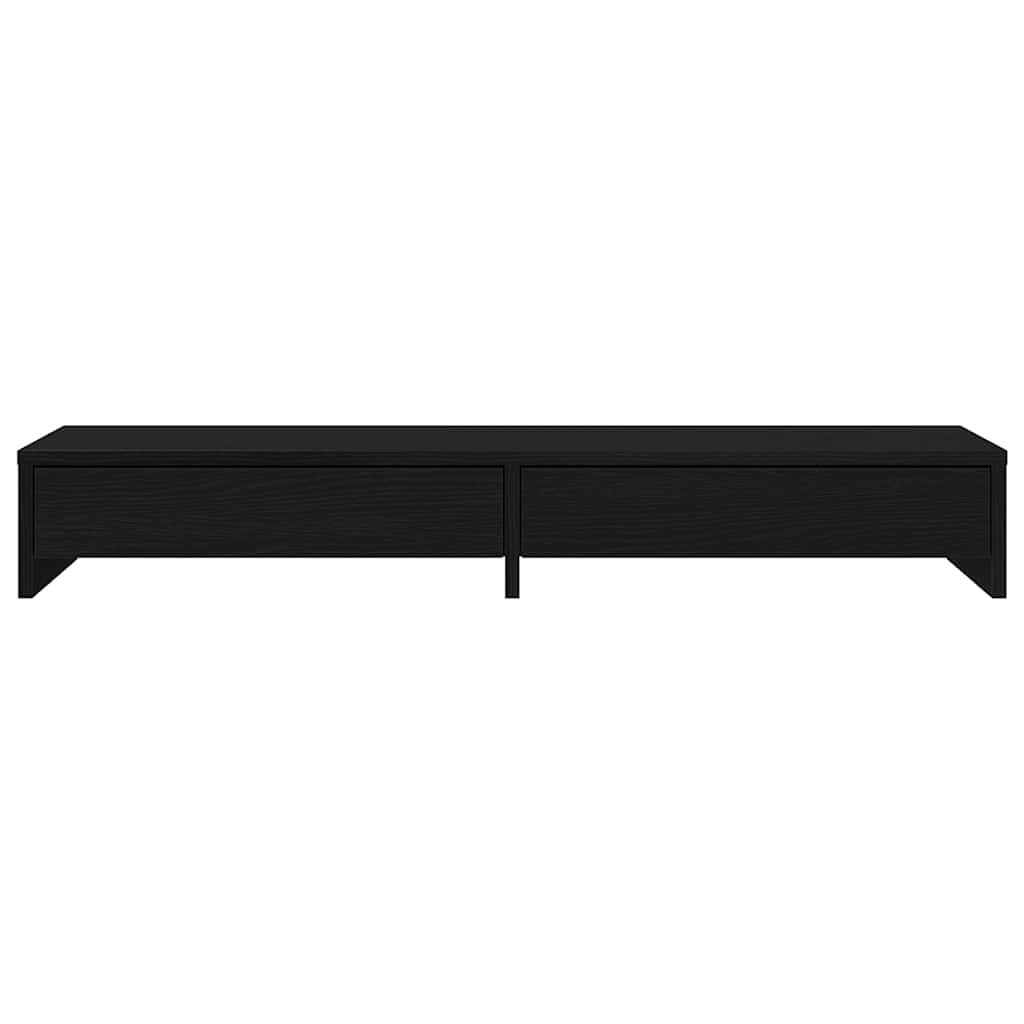 Stalak za monitor s ladicama Crni hrast 100x27x15 cm Konstruirano drvo