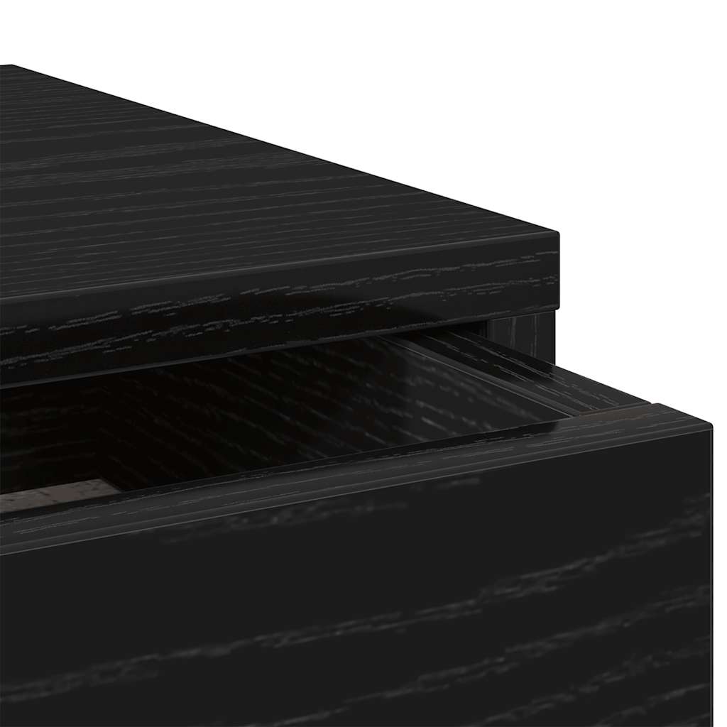 Stalak za monitor s ladicama Crni hrast 100x27x15 cm Konstruirano drvo