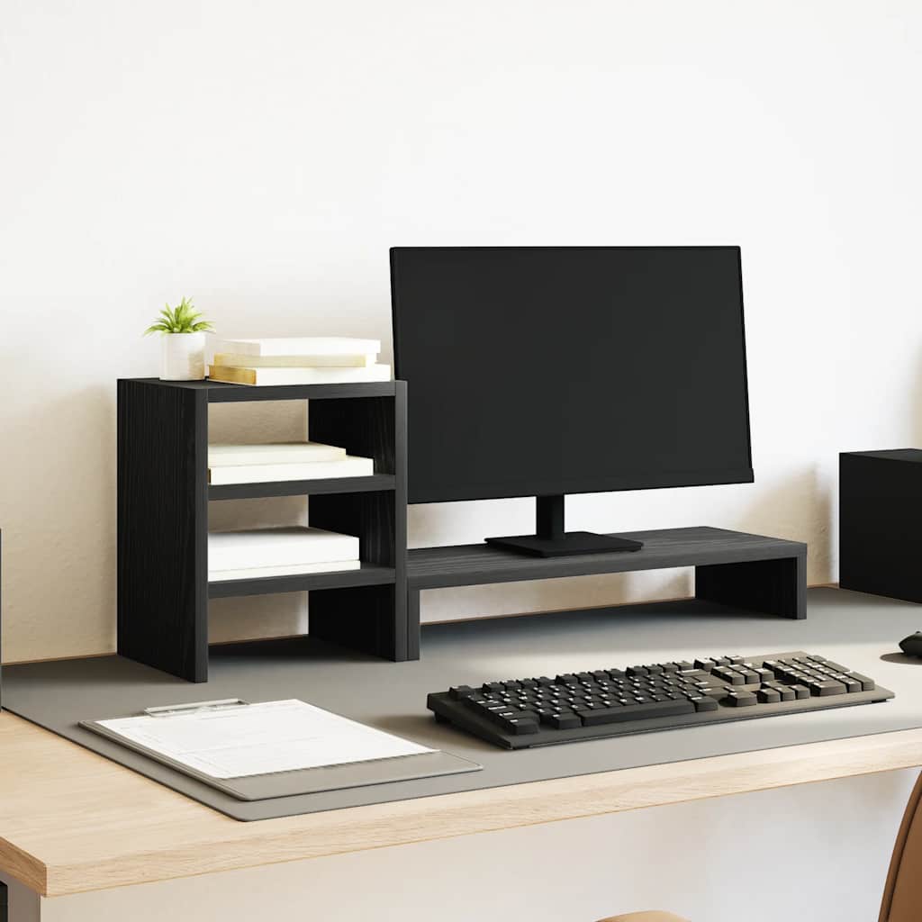 Stalak za monitor s organizatorom za stol Crni hrast, inženjersko drvo