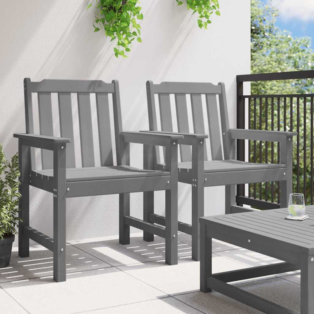 Vrtna blagovaonska stolica 2 pcs Svijetlo siva HDPE