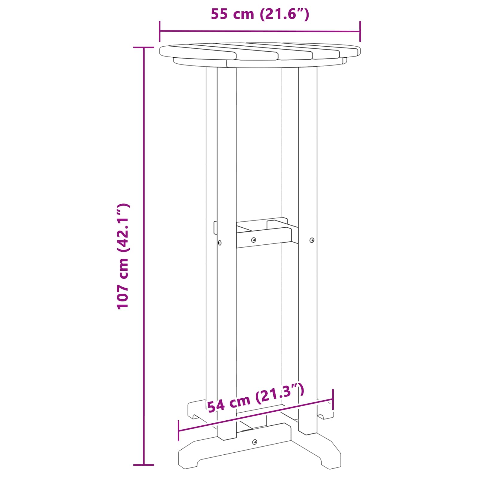 Stol za bar Crna 55 x 55 x 107 cm Polietilen