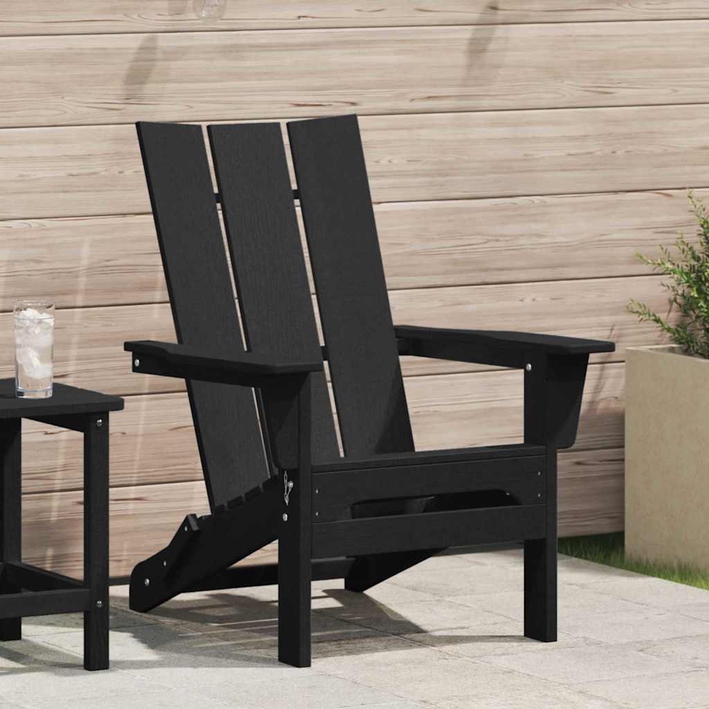 Sklopiva Adirondack stolica Crna 80,5 x 74,5 x 92 cm HDPE