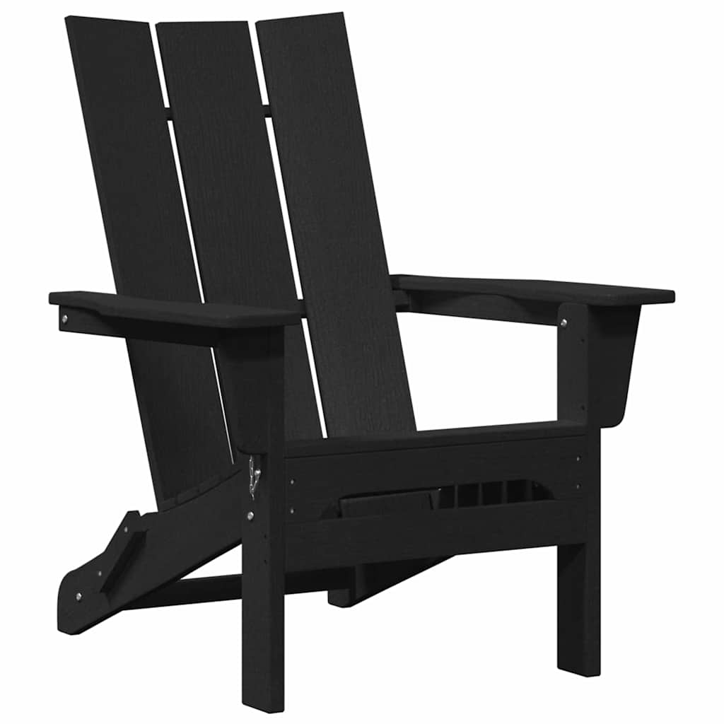 Sklopiva Adirondack stolica Crna 80,5 x 74,5 x 92 cm HDPE
