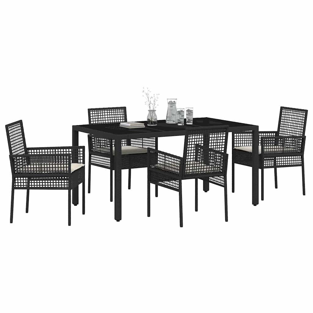 Vrtni set za objed 5 pcs Crna poliratan