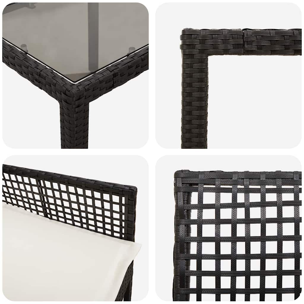 Vrtni set za objed 9 pcs Crna poliratan