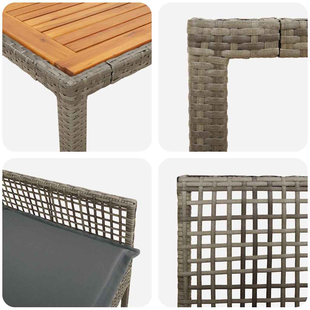 Vrtni set za objed 9 pcs Siva poliratan