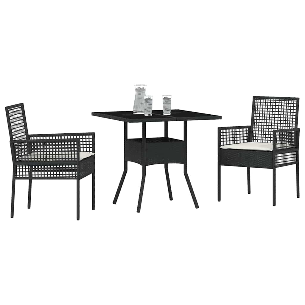Vrtni set za objed 3 pcs Crna poliratan