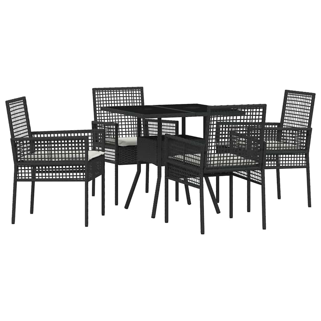 Vrtni set za objed 5 pcs Crna poliratan