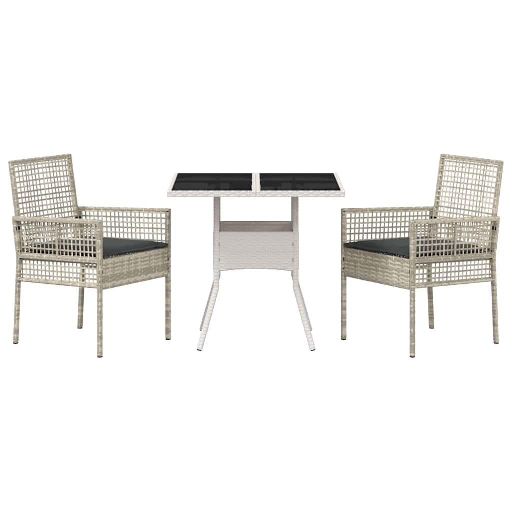 Vrtni set za objed 3 pcs Svijetlo siva poliratan