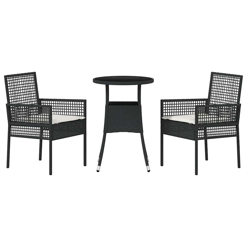 Vrtni set za objed 3 pcs Crna poliratan
