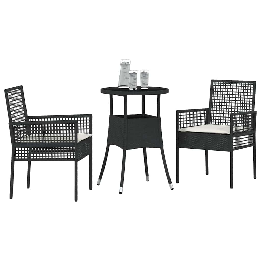 Vrtni set za objed 3 pcs Crna poliratan