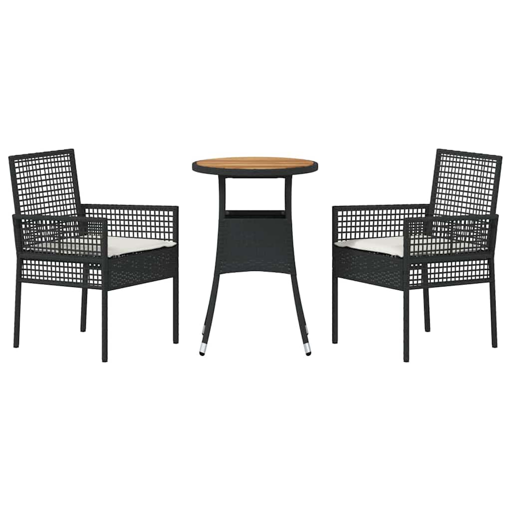 Vrtni set za objed 3 pcs Crna poliratan